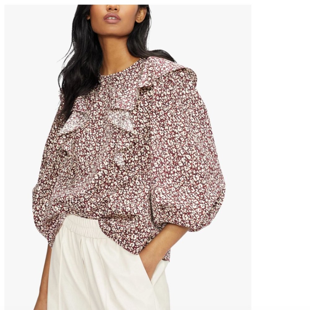 Ted Baker NWT Frill Detail Balloon‎ Sleeve Top